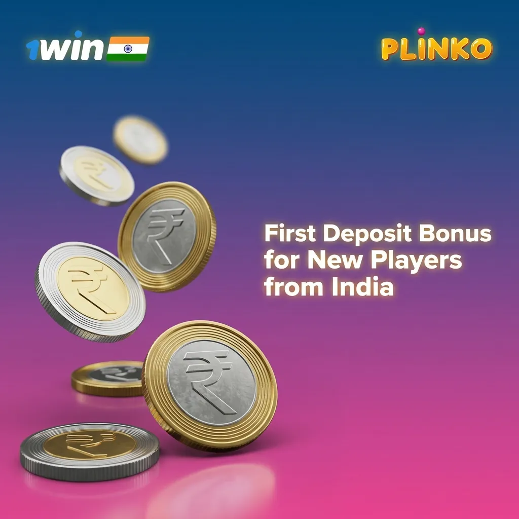 Banner showing “500% First Deposit Bonus up to ₹1,80,000” for new Indian players, with casino chips and Plinko board