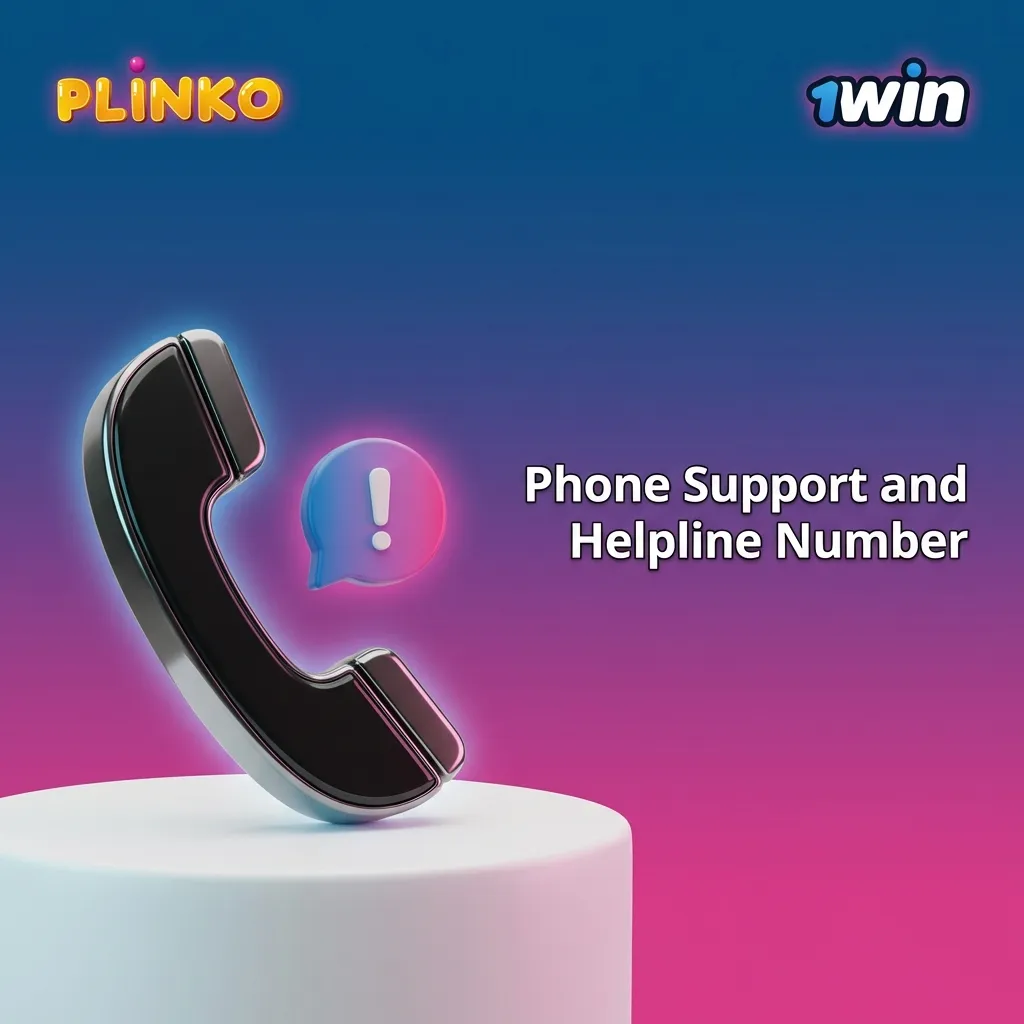 Illustration of a 1win user calling phone support helpline, with a smartphone and customer service agent on headset