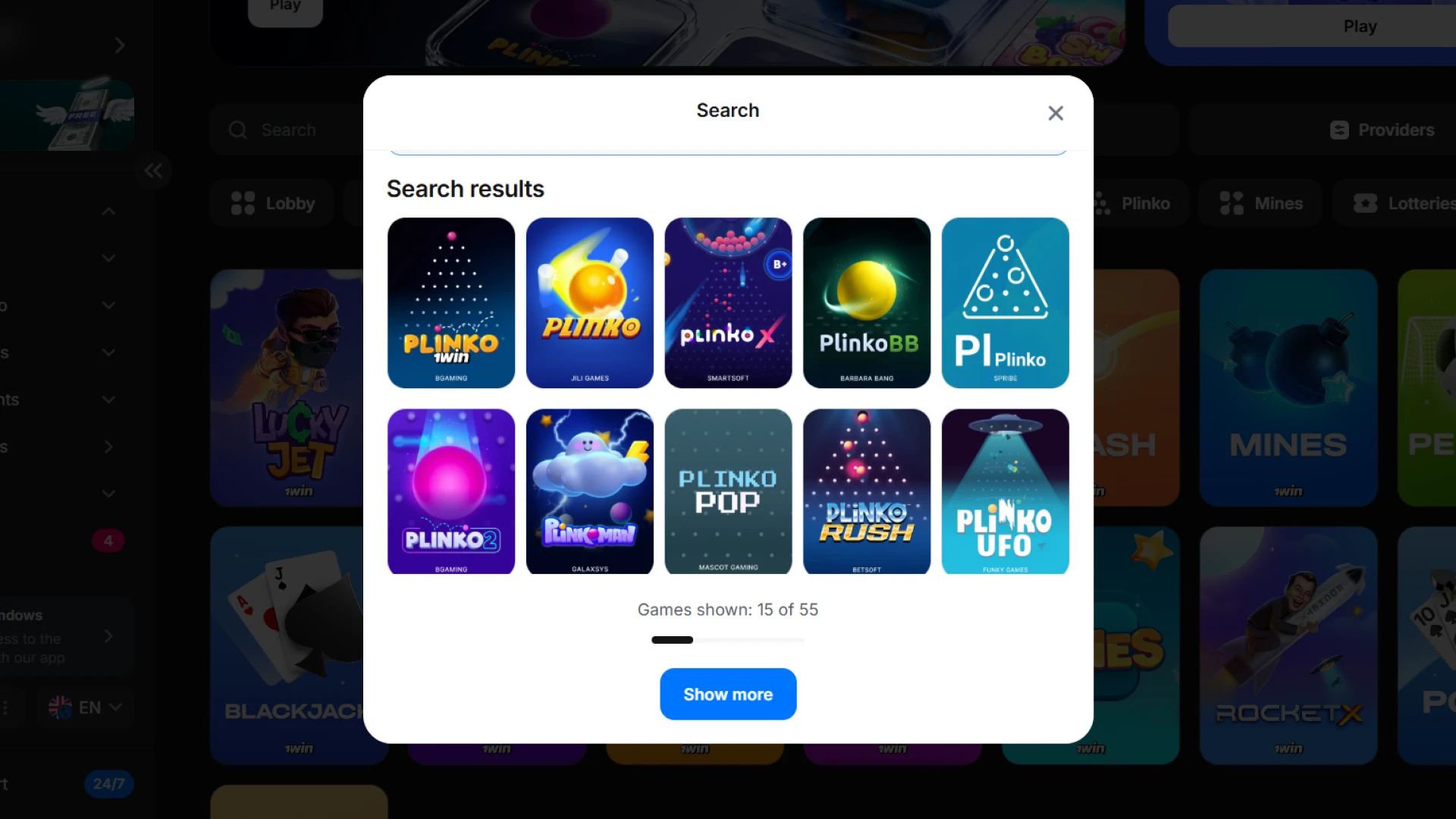 1win plinko interface desktop search